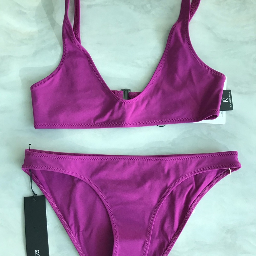 NWT Rochelle Sara Bikini • Sz 0 • Raspberry Fushia